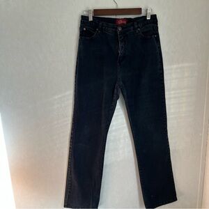 Bestow Like New women’s Black Straight Leg Jeans Classic Denim High Rise
